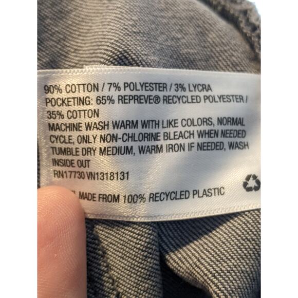 High Rise Bermuda Jean Shorts‎ Slim Leg Raw Hem Universal Thread Denim Gray 16 - Picture 9 of 11